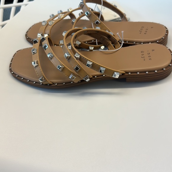 A. New Day. Size 7. New Tan studded sandals. - Picture 3 of 4
